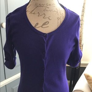 Limited Purple Knit Short Sleeve Cardigan Size M